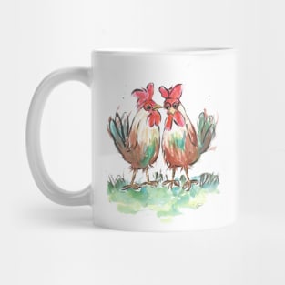 Chickens, Love Bird Couple Mug